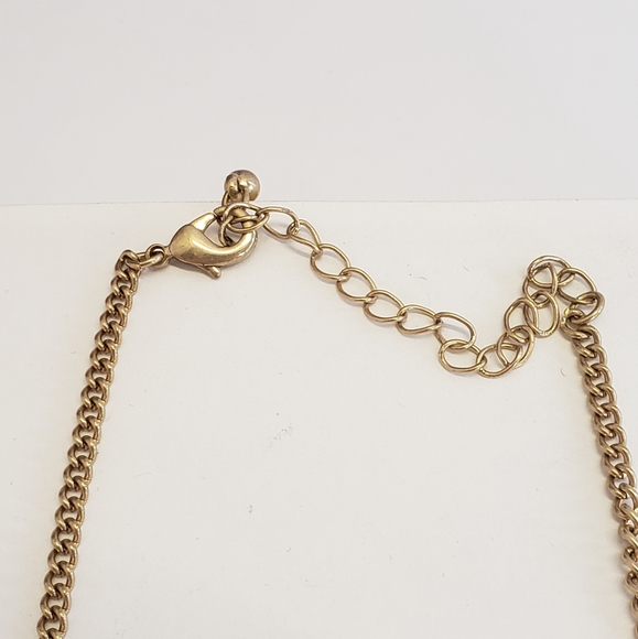 Unique Goldtone & Black Diamond Crystal Necklace - Picture 2 of 9
